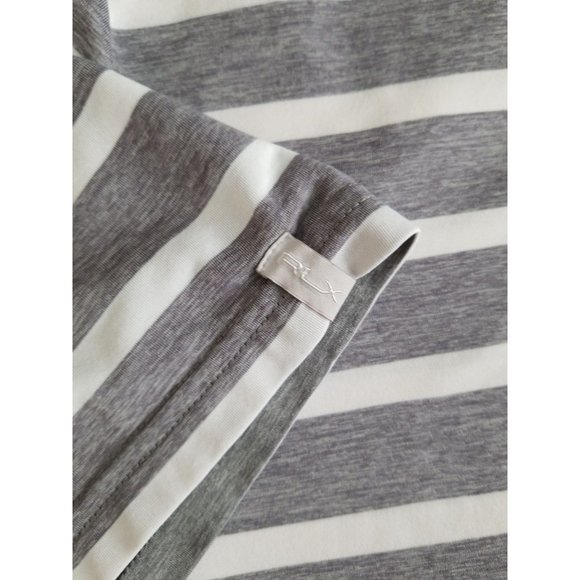 Ralph Lauren RLX Polo Shirt Performance Golf, Men's Size XL Gray White Striped - Picture 5 of 13